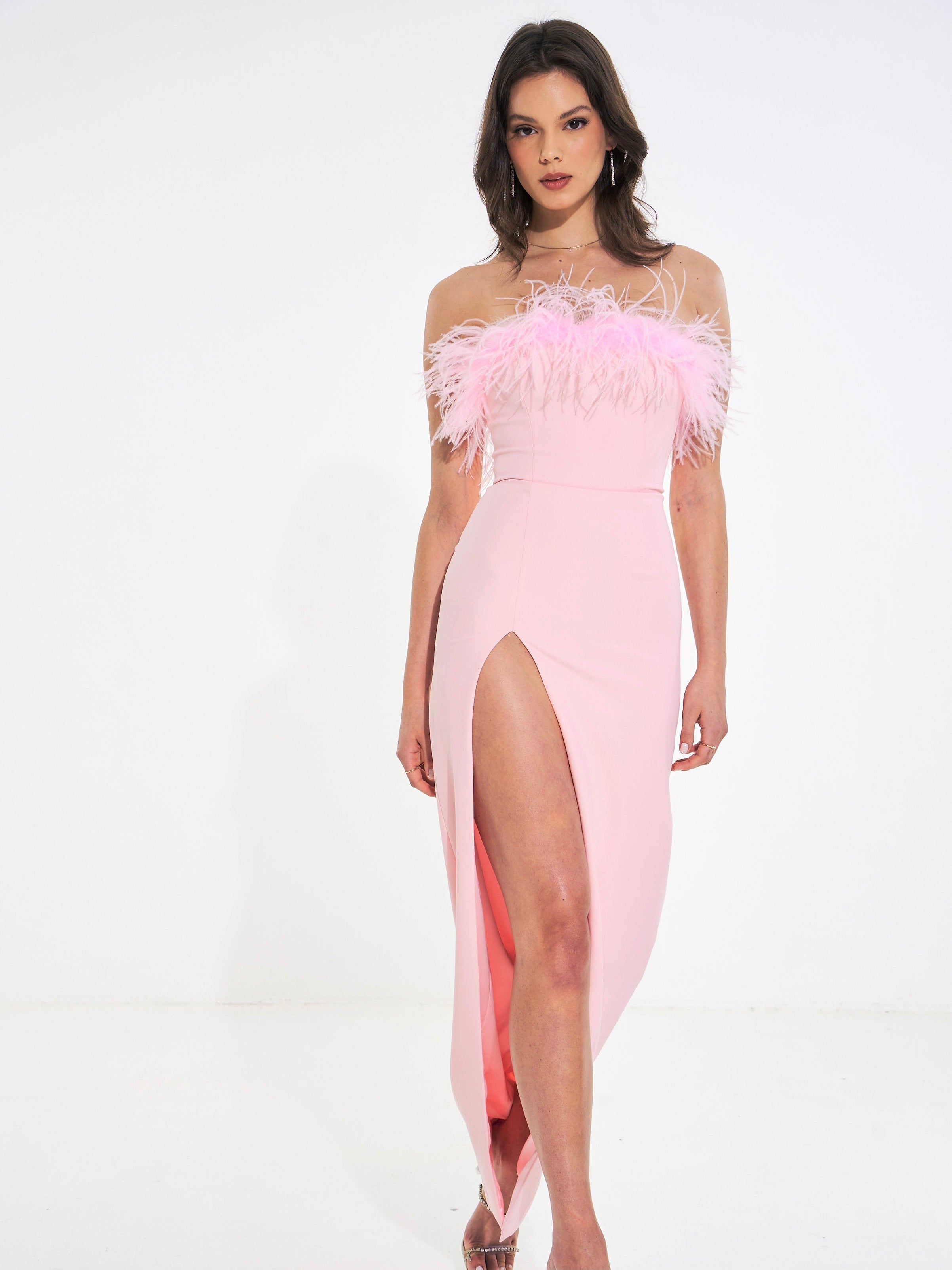 Light Pink Feather Gown