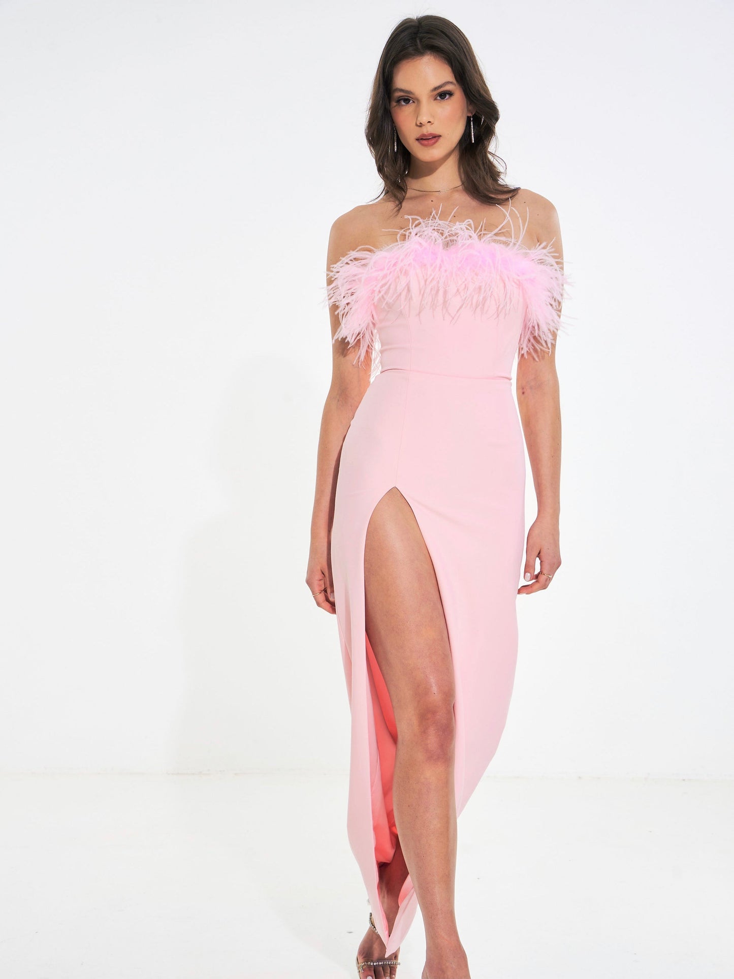 Light Pink Feather Gown