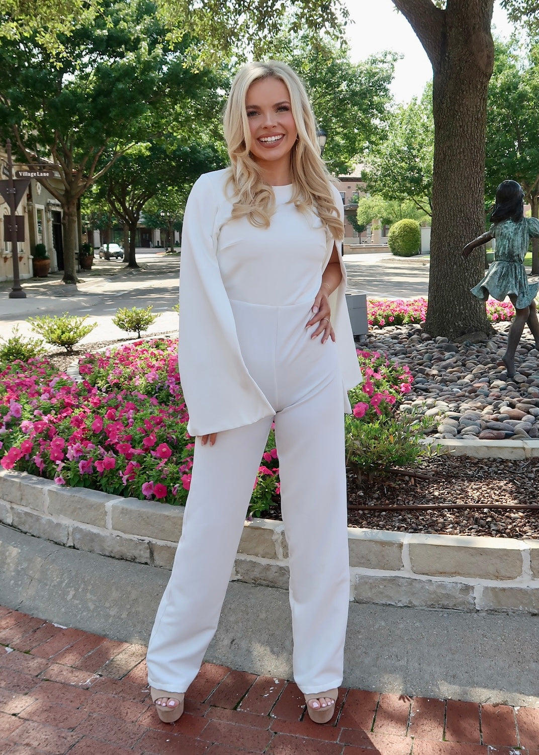 Cape Sleeve Open Back Jumpsuit