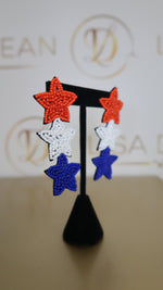 Load image into Gallery viewer, Red, White, &amp; Blue Earrings
