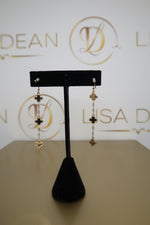 Load image into Gallery viewer, Gold Clover Drop Earrings
