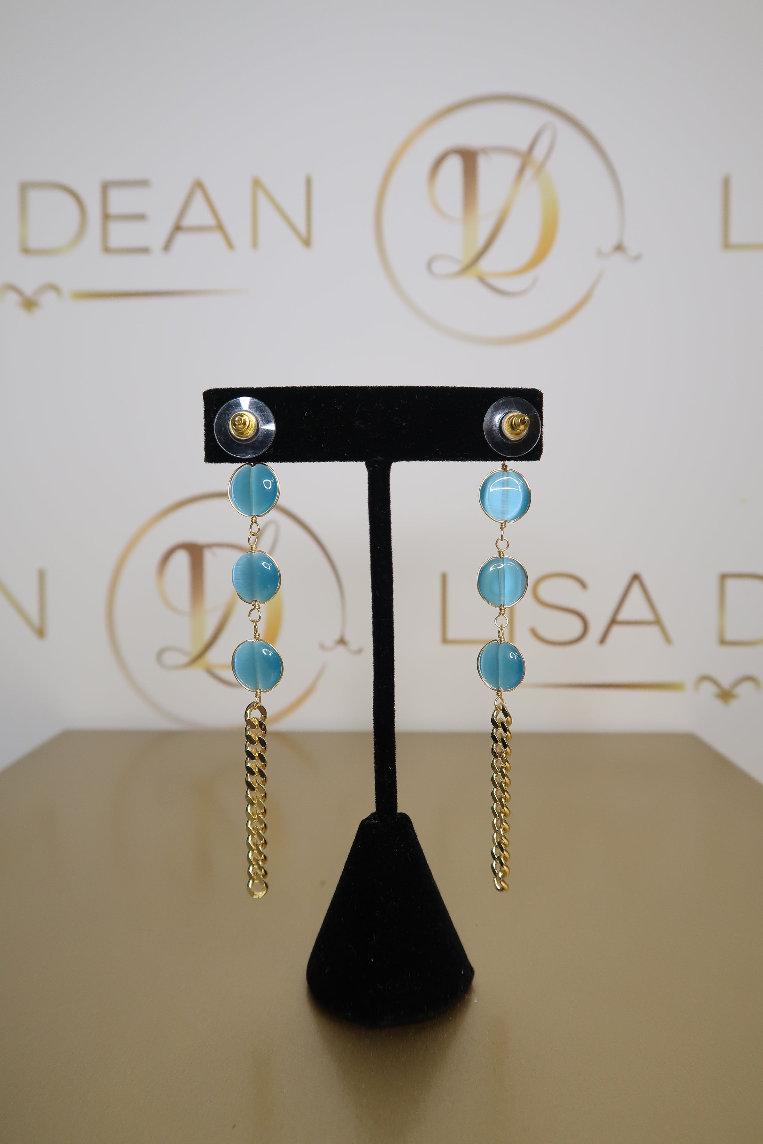 Gold Drop Chain Earrings