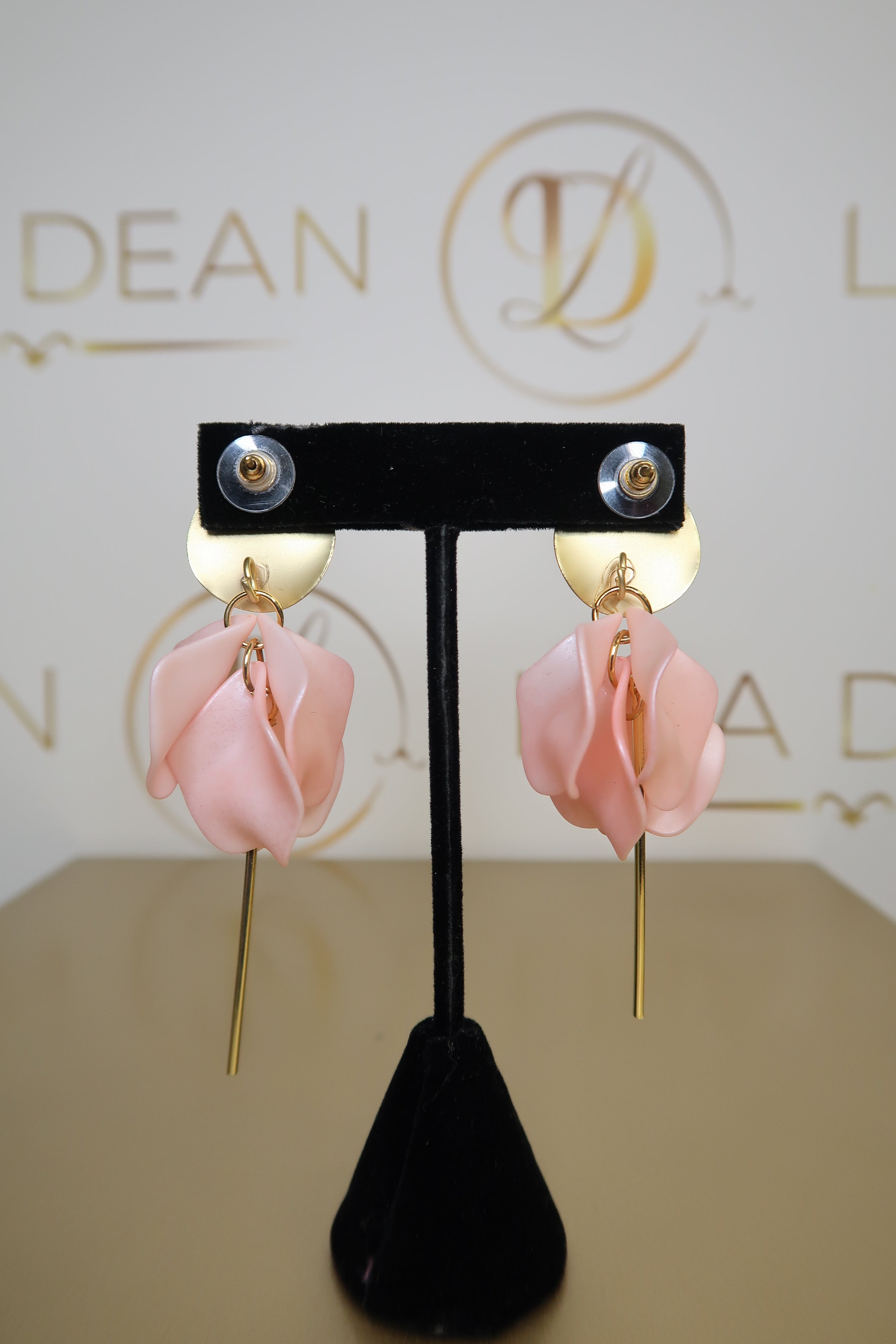 Glossy Pink Petal Earrings