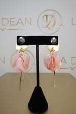 Load image into Gallery viewer, Glossy Pink Petal Earrings
