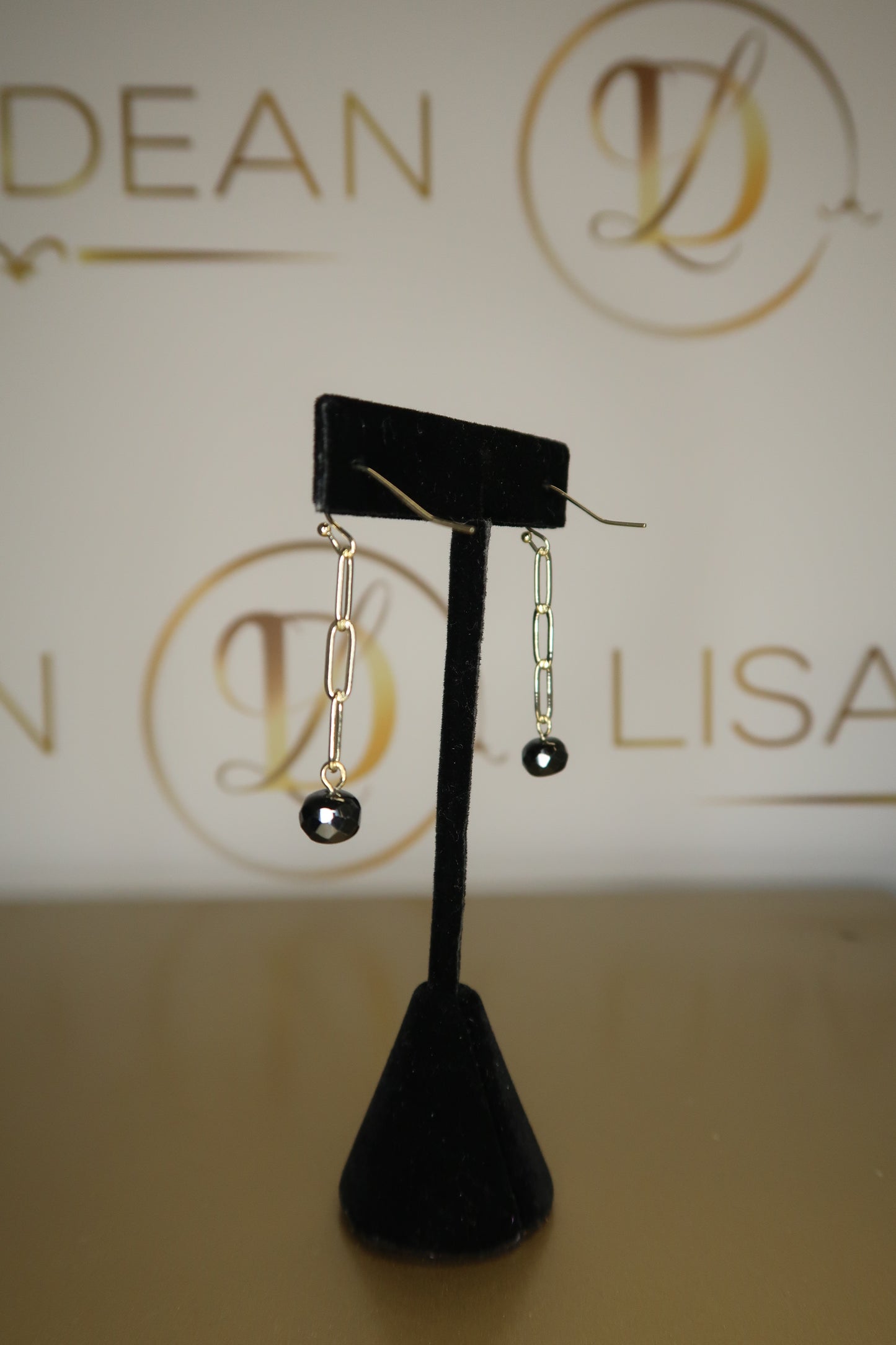 Onyx Bead Drop Earrings