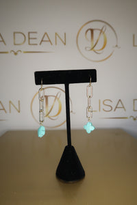 Turquoise Clover Drop Earring