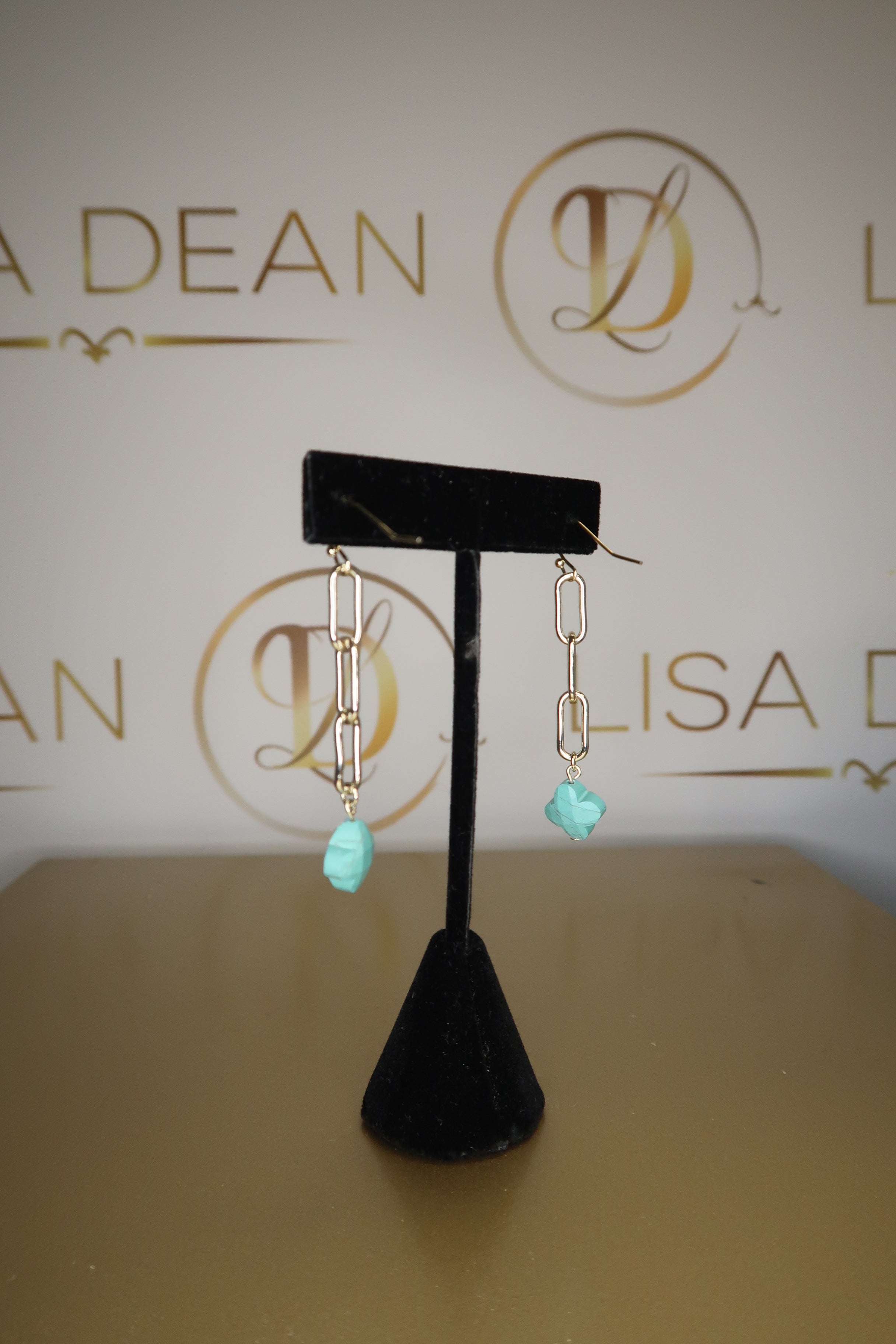 Turquoise Clover Drop Earring