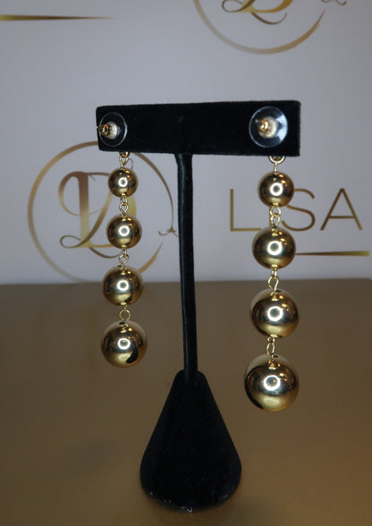 Gold Ball Drop Earrings