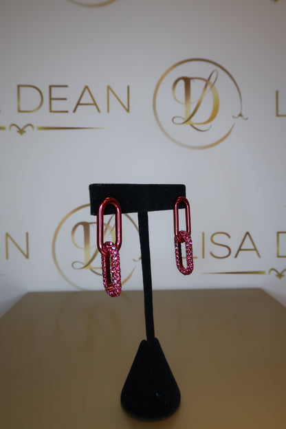 Hot Pink Chain Earrings