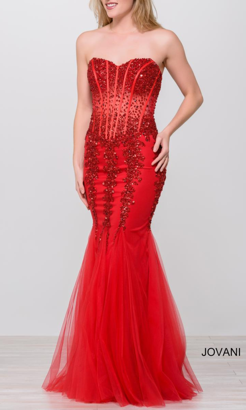 Jovani Embellished Corset Mermaid Gown 5908