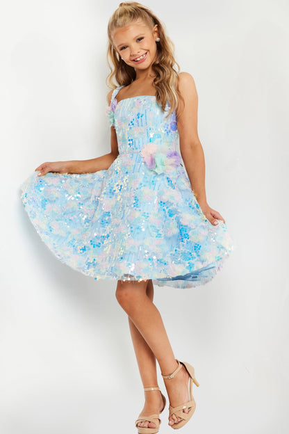 Jovani Little's Iridescent Floral Dress K23956