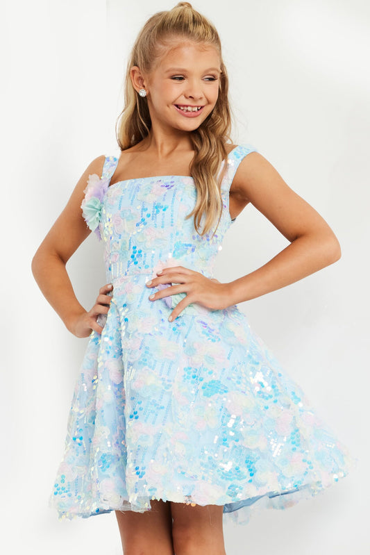Jovani Little's Iridescent Floral Dress K23956