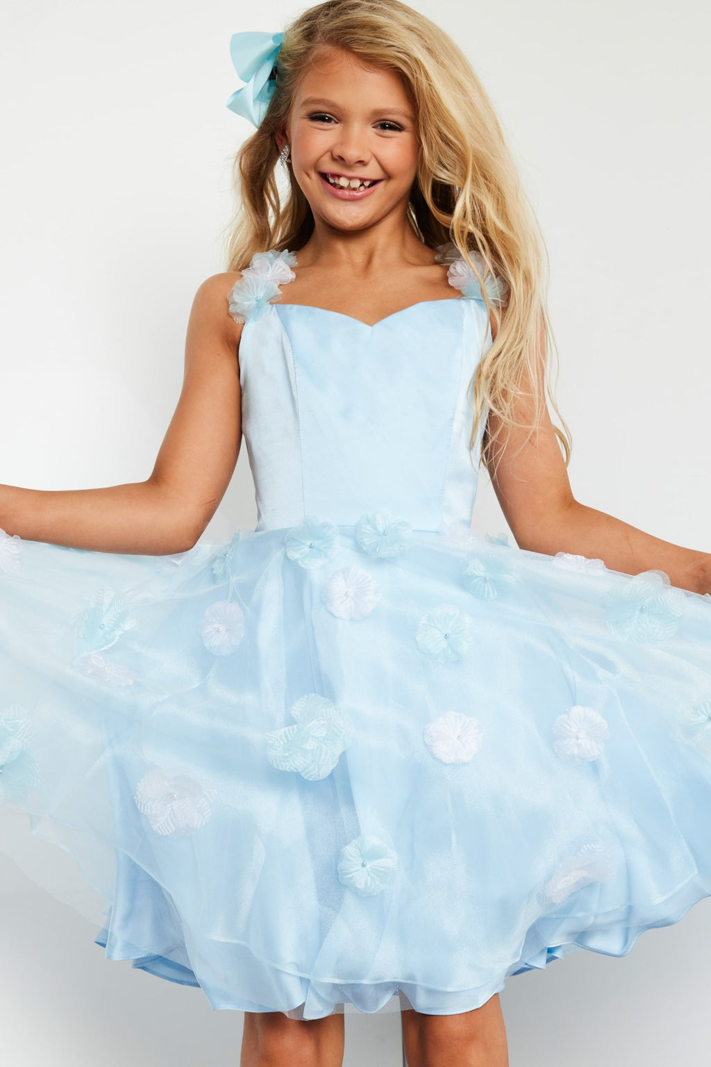 Jovani Little's Floral Appliqué Dress K25989