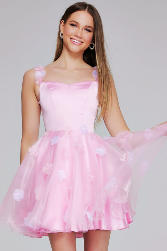 Jovani Little's Floral Appliqué Dress K25989