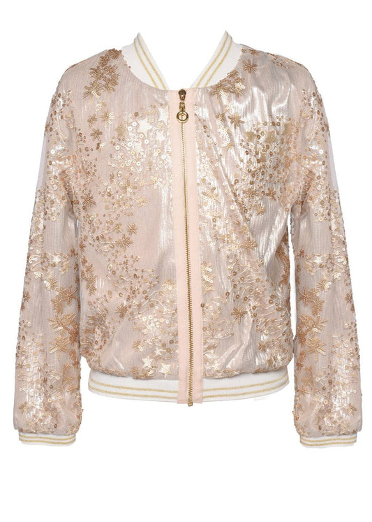 Little's Sequin Embroidery Bomber Jacket