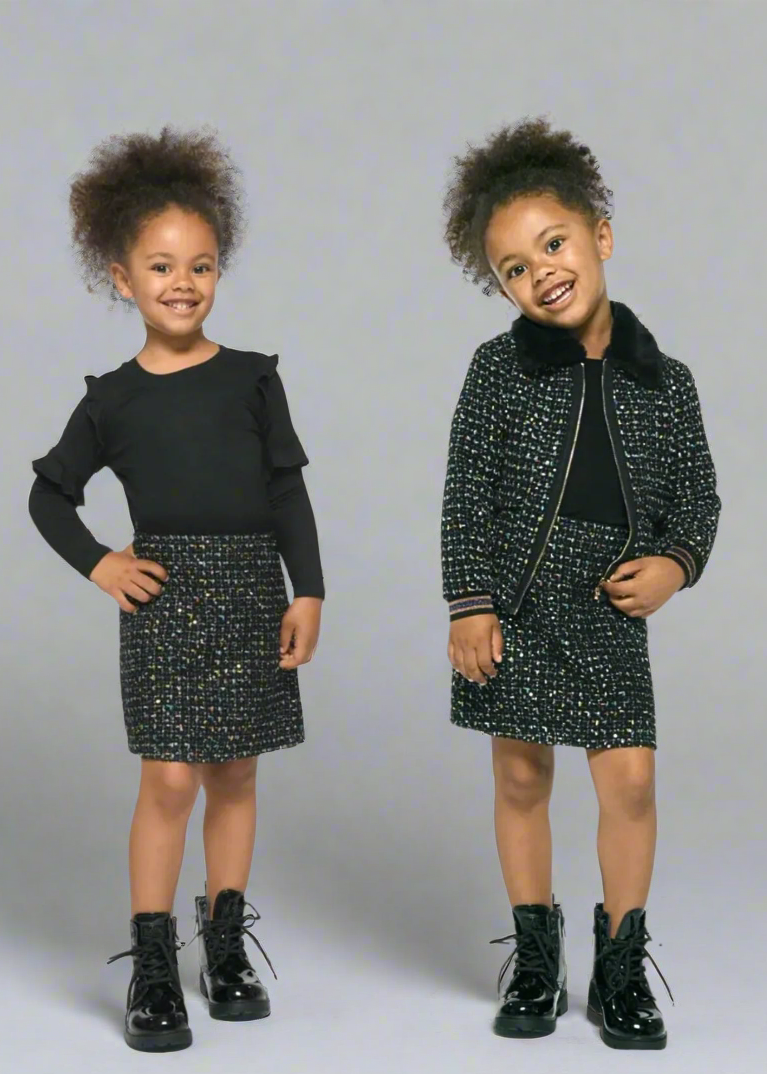 Little's Allison Tweed Bomber & Skirt Set