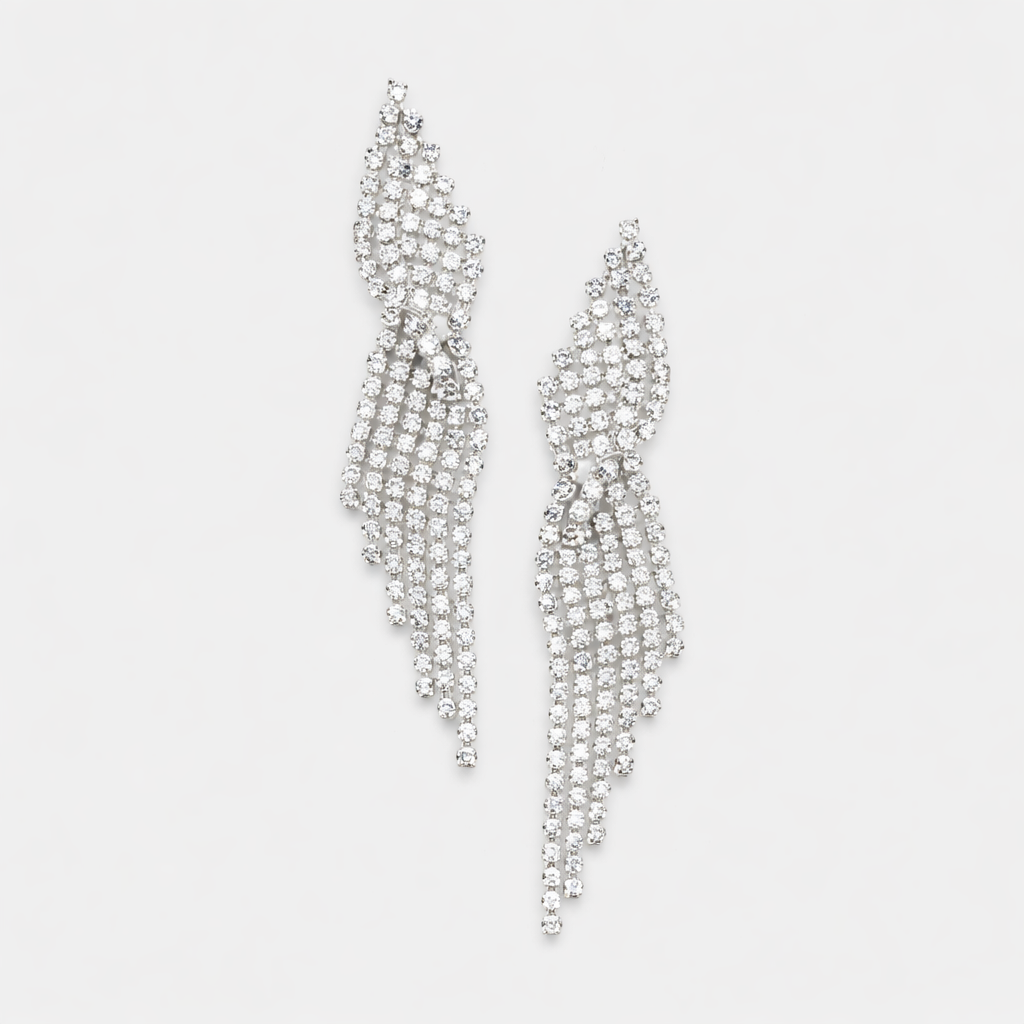 Pave Fringe Evening Earrings