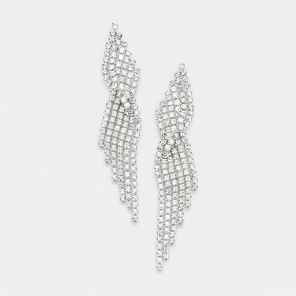 Pave Fringe Evening Earrings