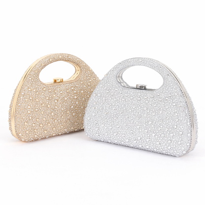 Rhinestone Glitter Hardside Clutch