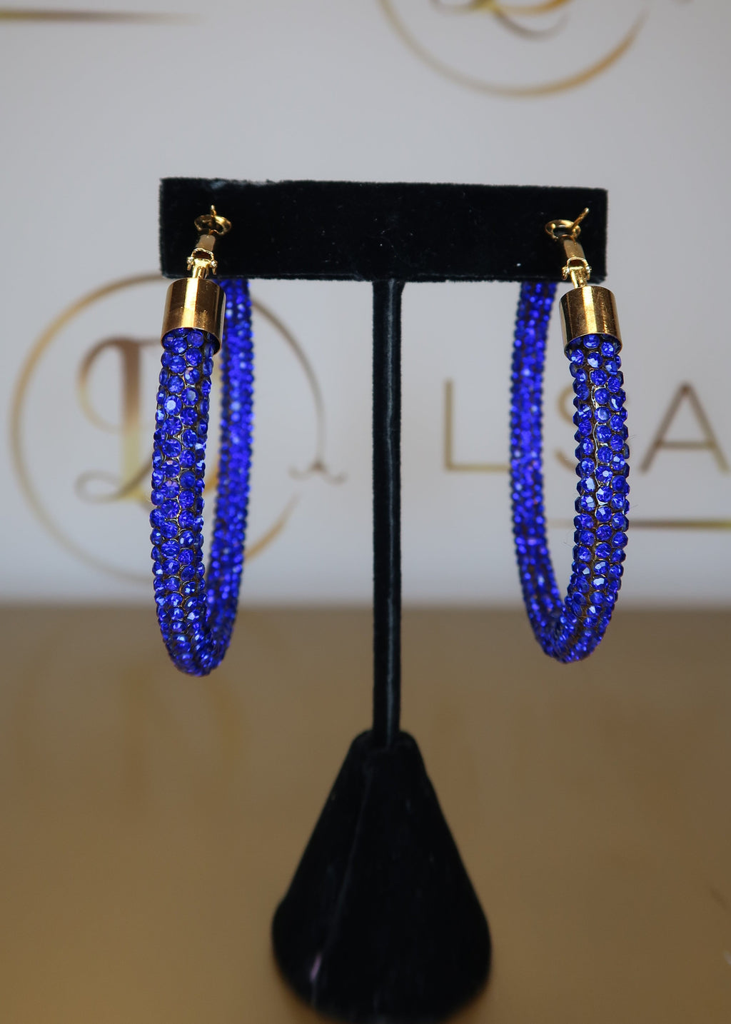 Royal Rhinestone Hoops