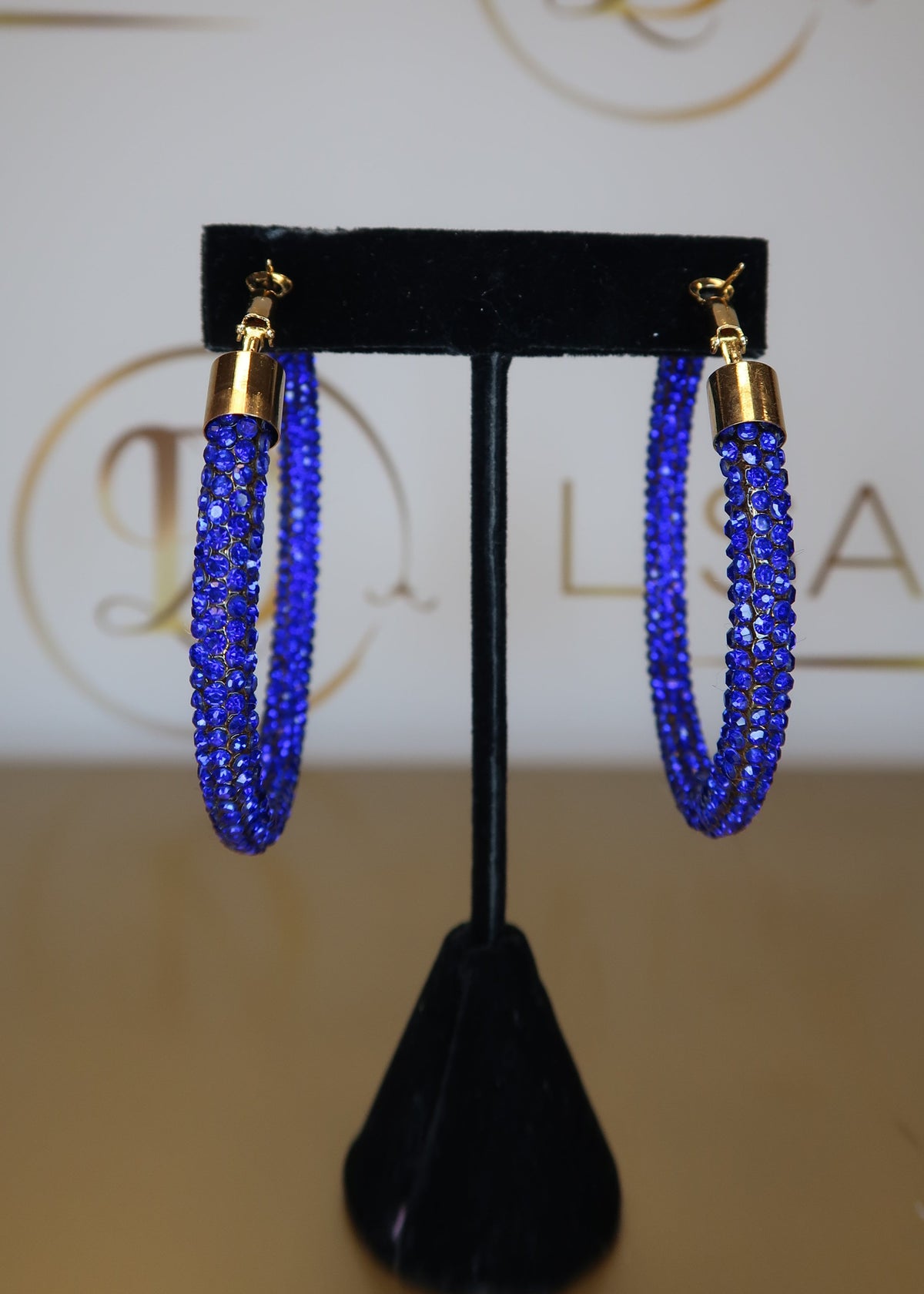 Royal Rhinestone Hoops
