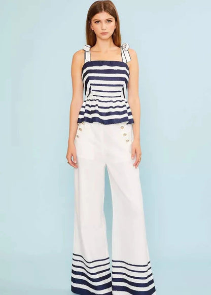 Sailor Striped Wide Leg Pant