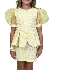 Littles Yellow Tweed Inter Dress