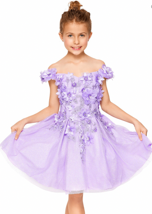 Little's Lilac 3D Party Dress