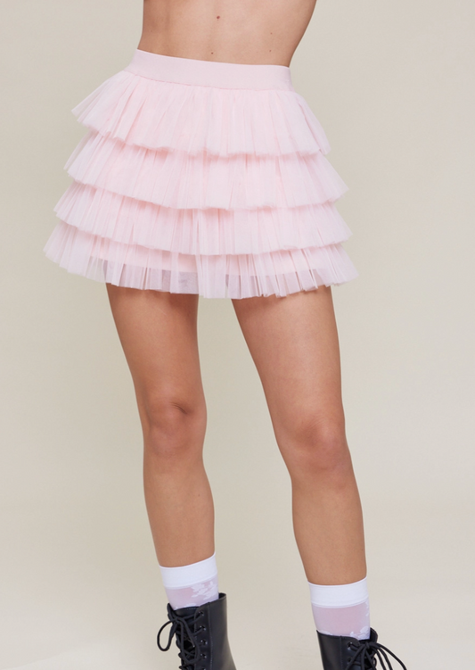 Pink Ruffle Skort