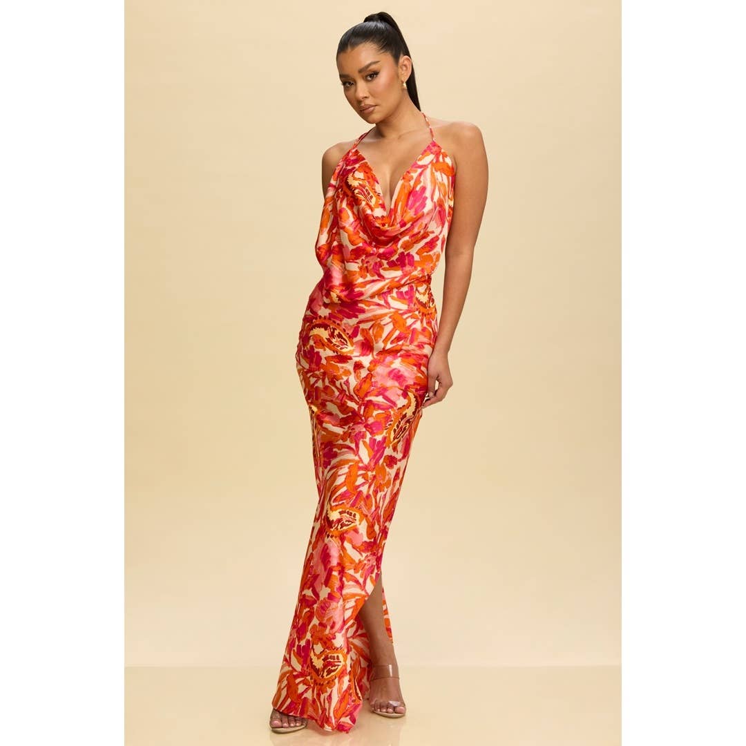 Layana Cowl Satin Maxi