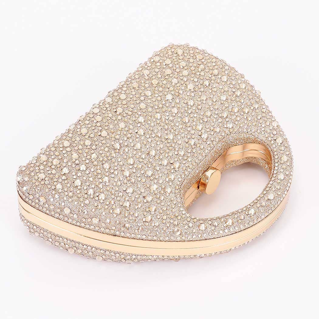 Rhinestone Glitter Hardside Clutch
