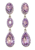 Lilac Rhinestone Teardrop Earrings