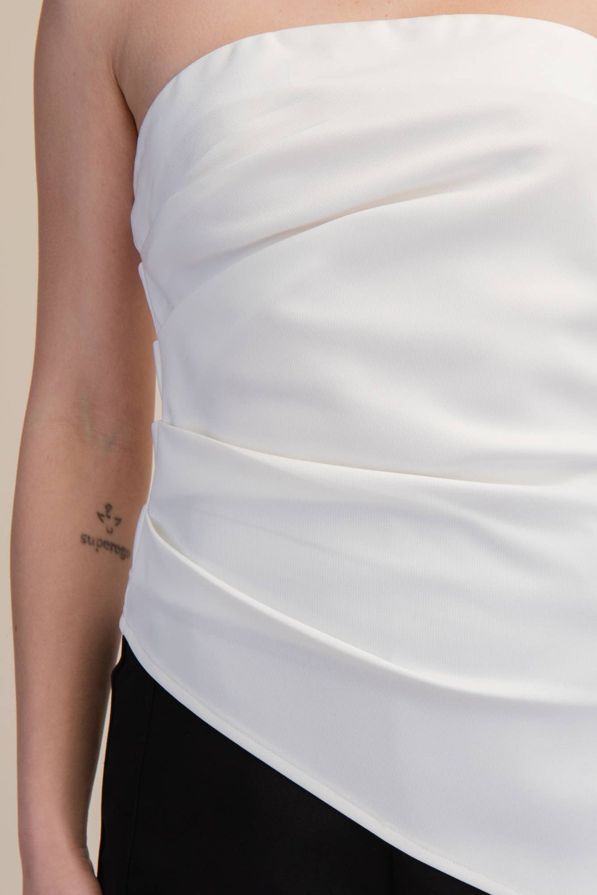 Bandeau Top Ruched Asymmetric Strapless