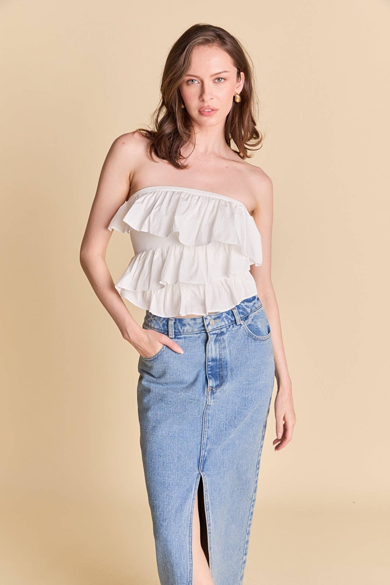 Mimi Mixed Media Tube Top
