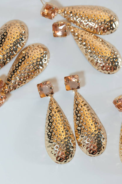 Hammered Gold Statement Earrings