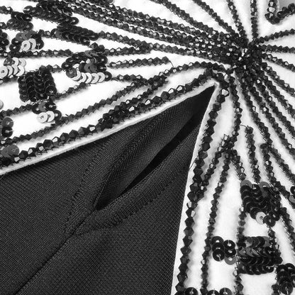 DR721 Contrast Butterfly Embroidery High Waist Mini Dress