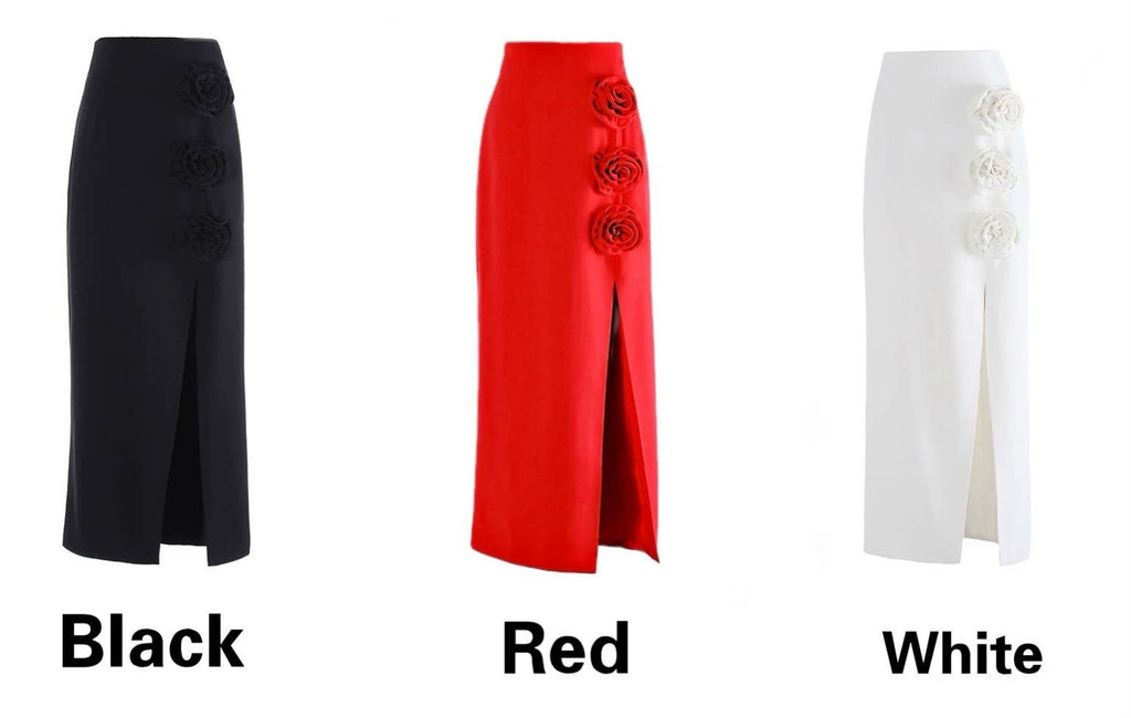 Irena Rosette Maxi Skirt