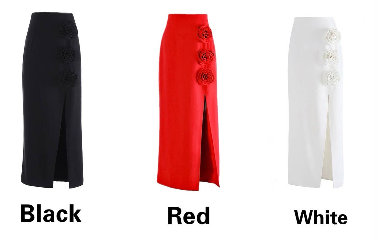 Irena Rosette Maxi Skirt