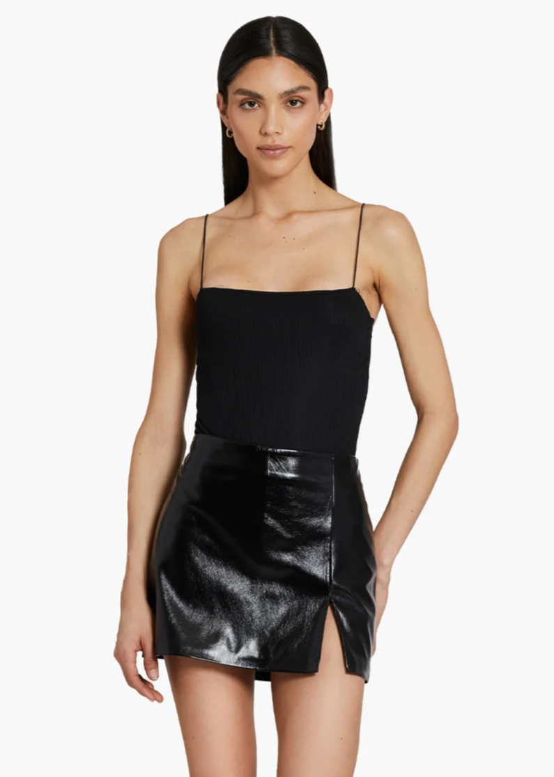 Patent Leather Inspired Mini Skort