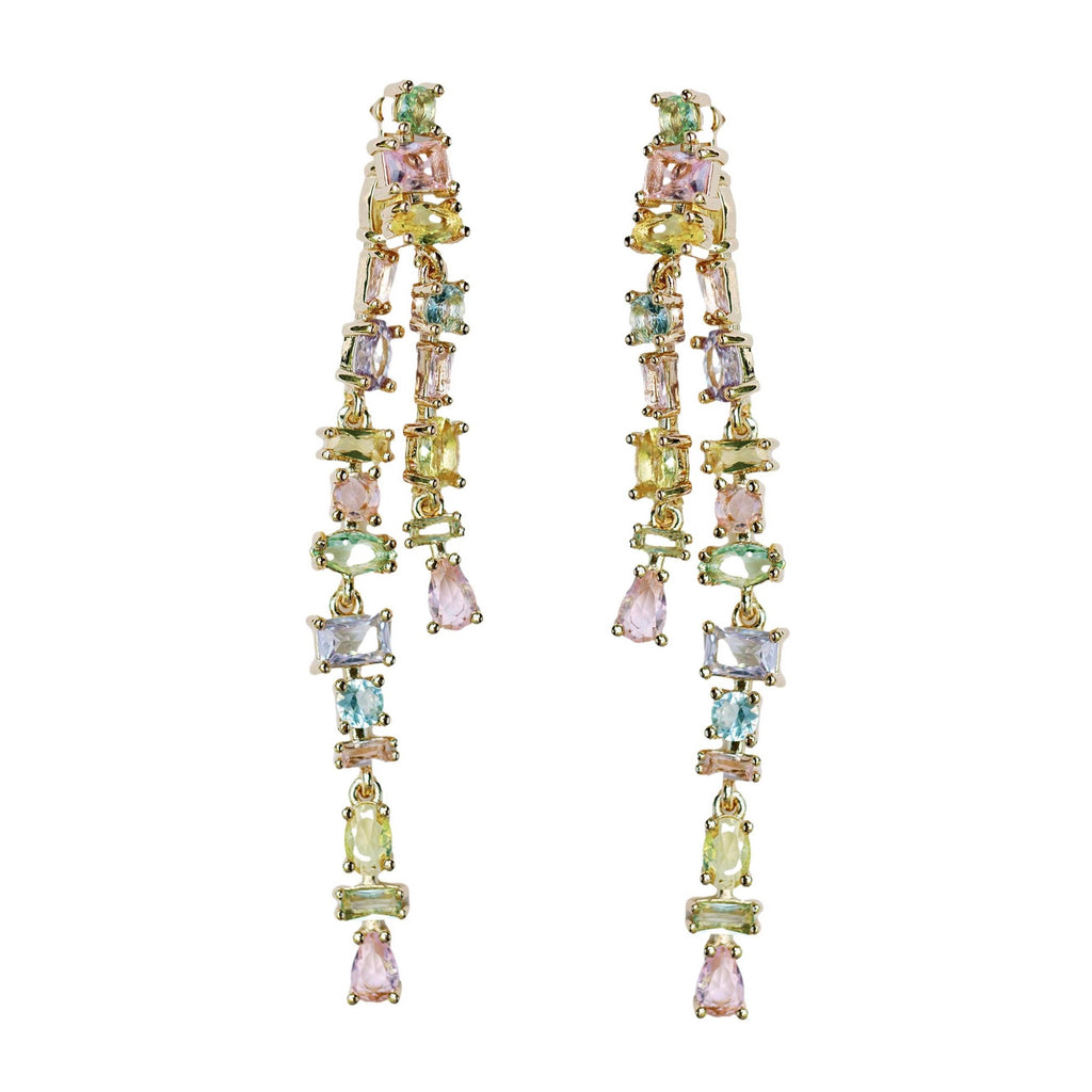 Pastel Multi Layered Duster Statement Earrings