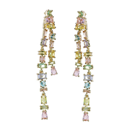 Pastel Multi Layered Duster Statement Earrings