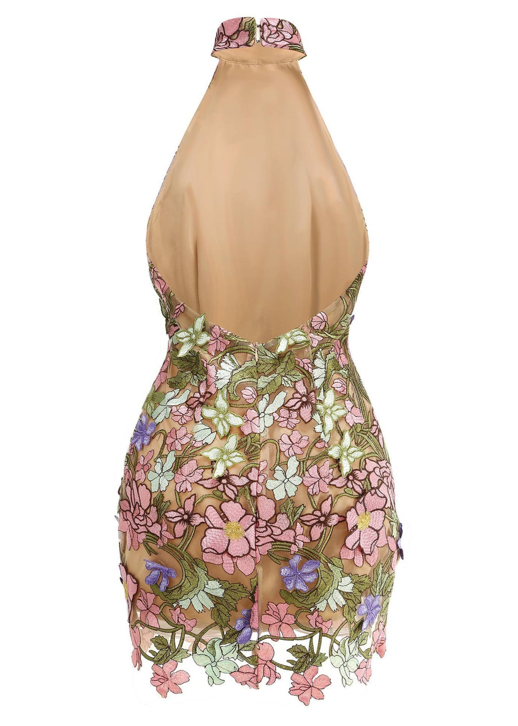 Fleur Embroidered Open Back Mini
