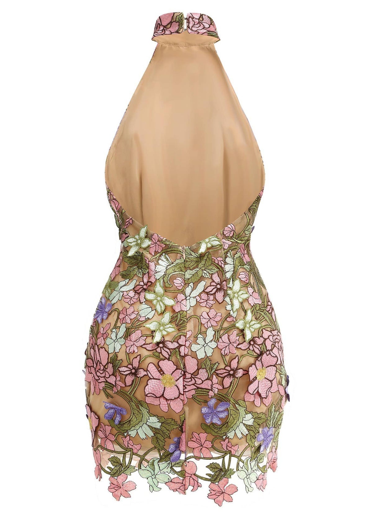 Fleur Embroidered Open Back Mini