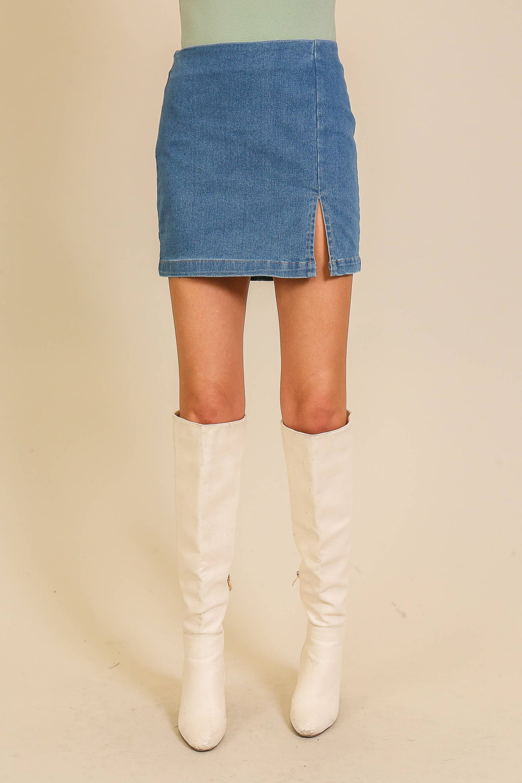 Rodeo Nights Stretchy Denim Skirt