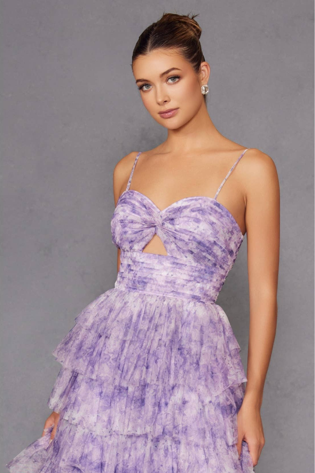 Cut Out Ruffle Tiered Gown JT2508