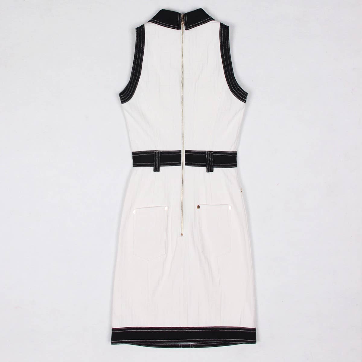 DR038 Short-sleeved Dress With Gold Buttons