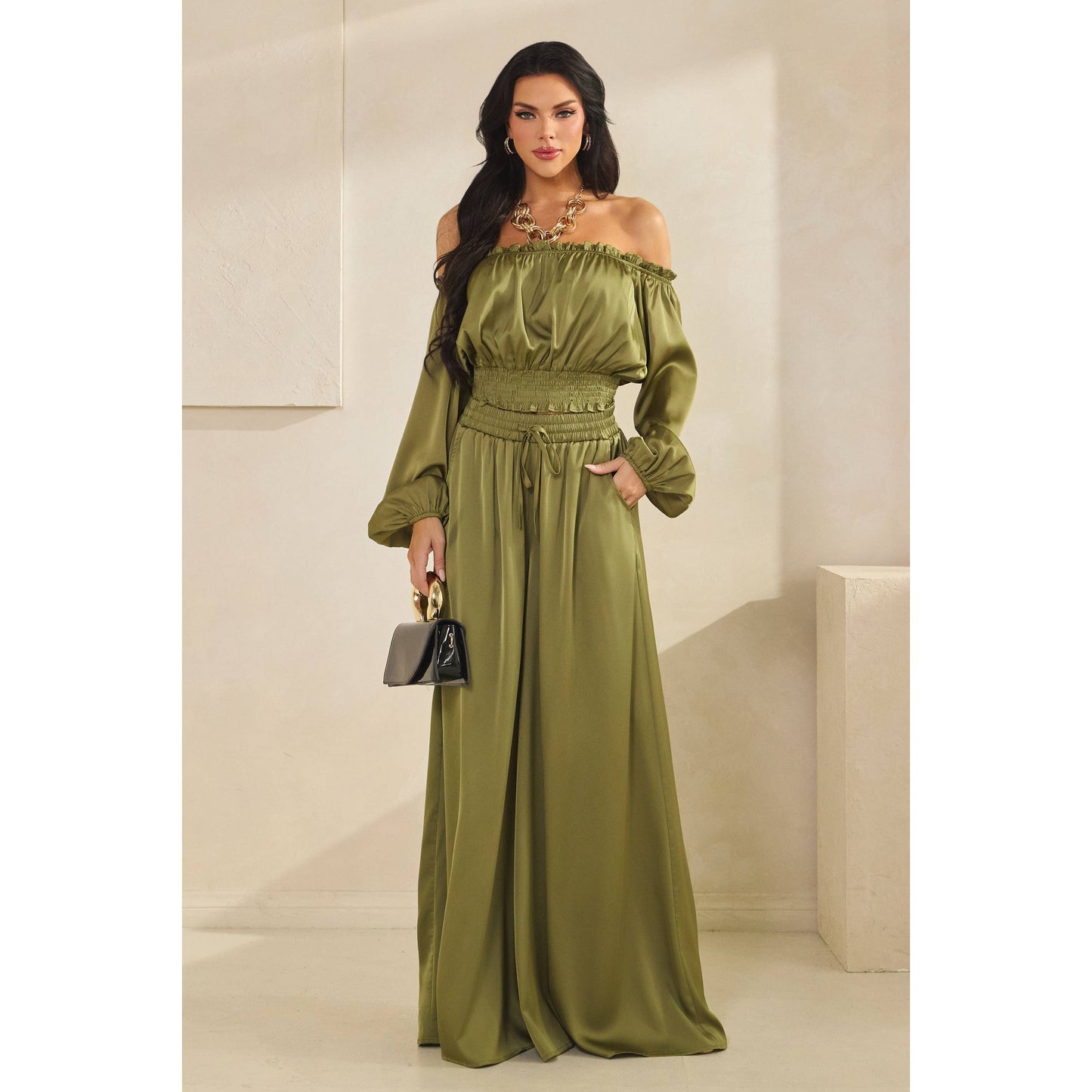 Satin Palazzo Pant Set