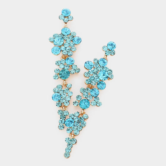 Bubble Cluster Dangle Evening Earrings