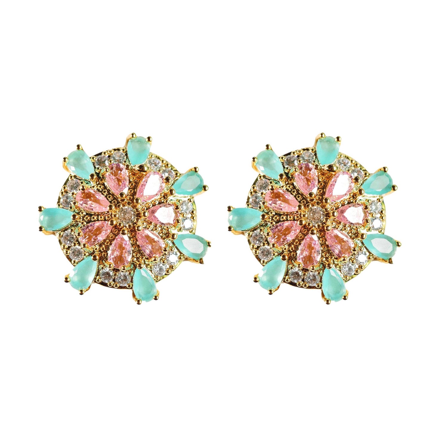 Pastel Multi Sand Dollar Stud Earrings