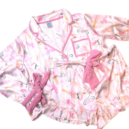 Celebrate Satin Ruffle Short PJ Set